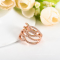 Womens 18k Rose Gold escavar anel de dedo (CRI01018)